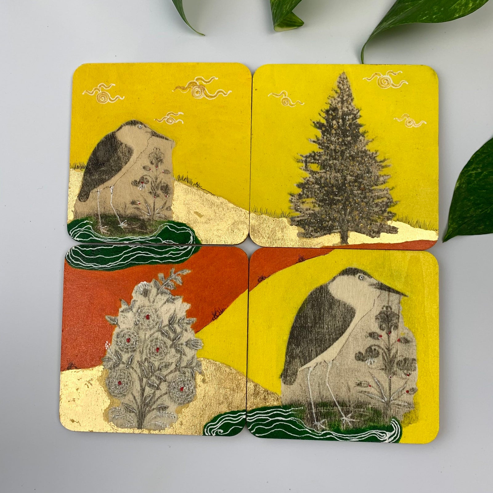 Coaster 01_ Lonely Birds_Set of 4