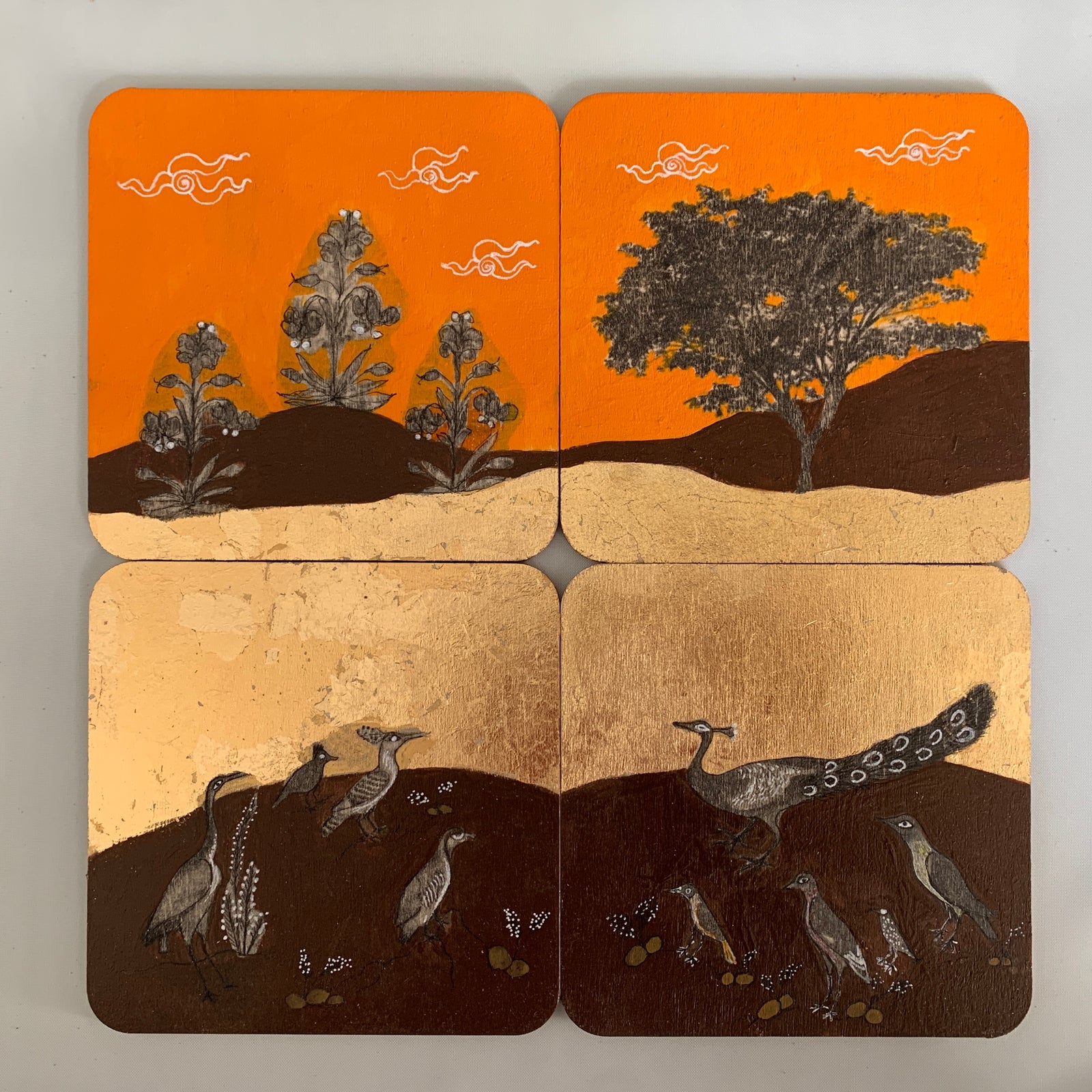 Coaster 32_ Orange Sky_Set of 4 Coasters